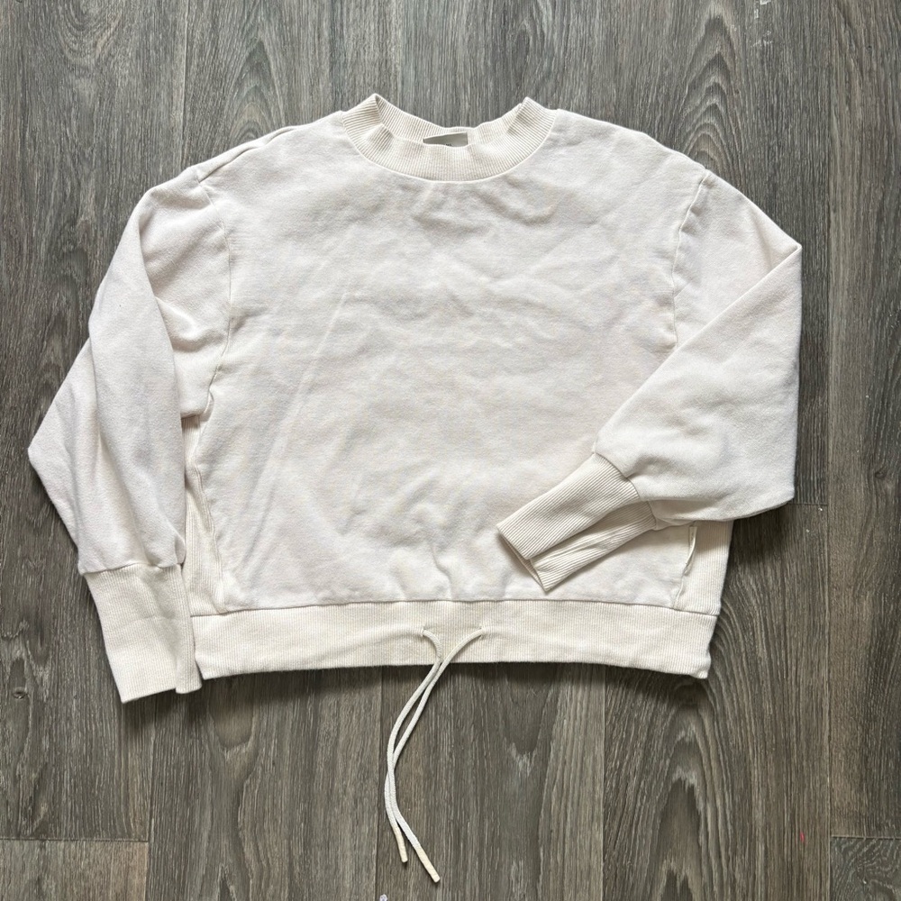 VARLEY EDITH RIB PIQUE Pullover drawstring in oatmeal - Picture 2 of 4